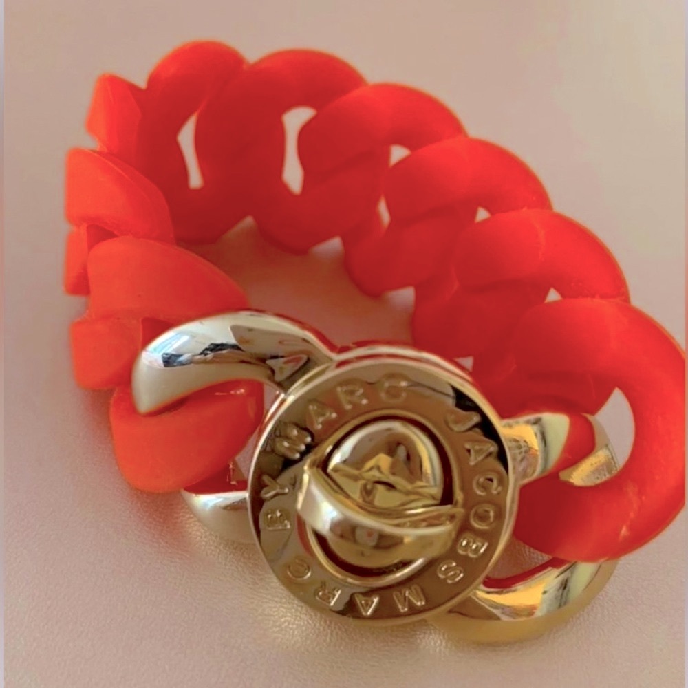 Marc by Marc Jacobs Orange Turnlock Rubber Bracelet